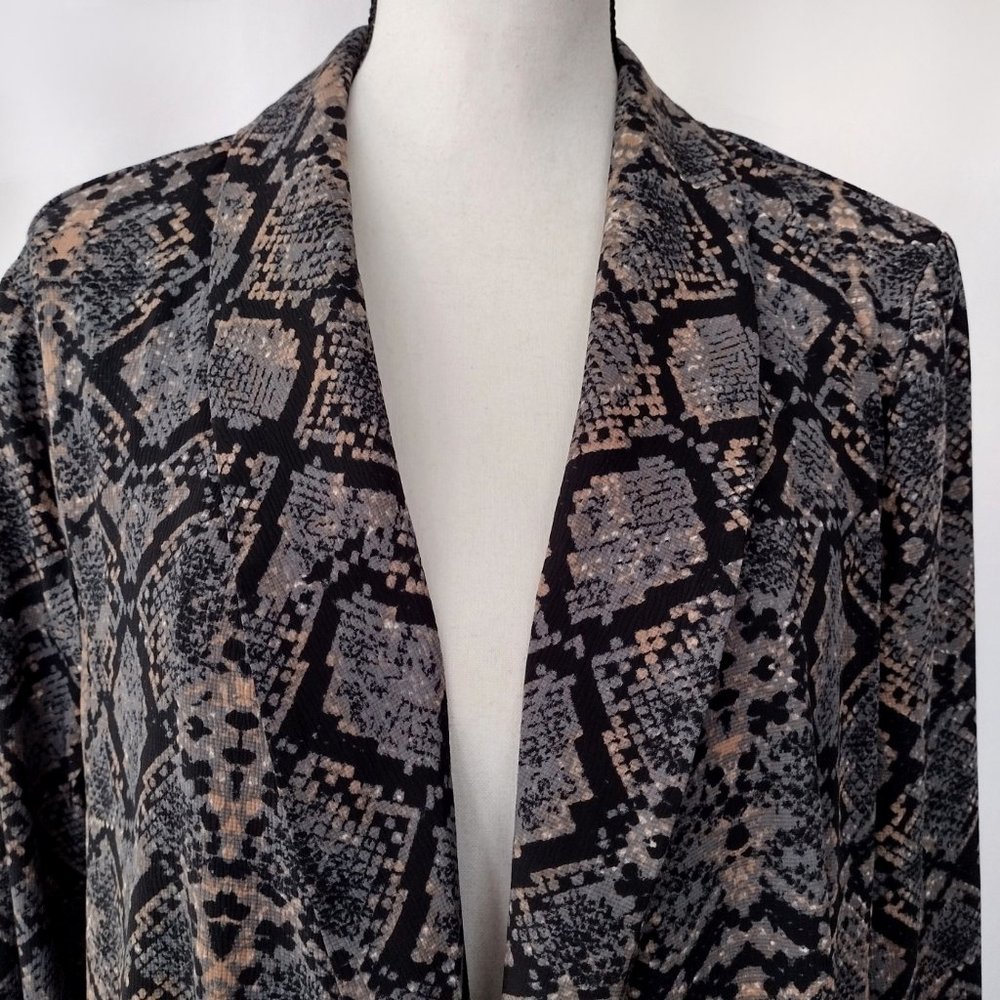 Scoop Nyc Reptile Print Open Front Light Jacket - image 6